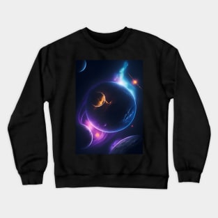 Planets Lights In Space Crewneck Sweatshirt